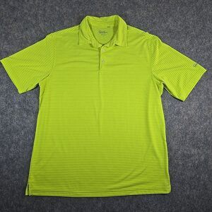 Walter Hagen Men's Size L Golf Polo Neon Green Short Sleeve Collared Shirt Sport